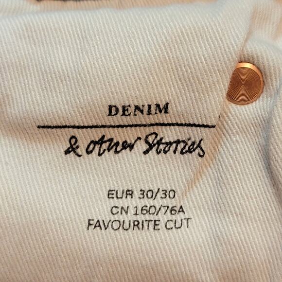 & Other Stories Favorite Cut Straight Leg Jeans Slim Cut High Rise Blue Denim 30 - Picture 12 of 15